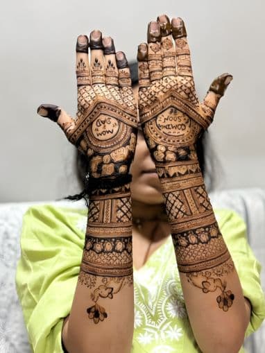 Kavya's bridal mehndi in Lake Como, Italy